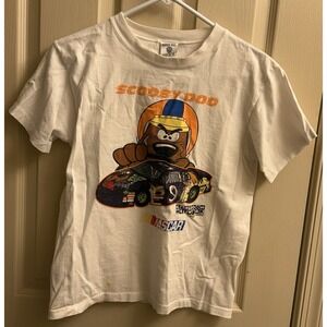 Vintage Scooby Doo NASCAR Cartoon Network Wacky Racing Kids Large T Shirt‎ Rare